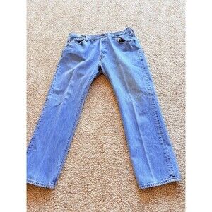 VINTAGE LEVI’S 501 Button Fly Jeans Men 42x32 Light Wash Blue Denim USA